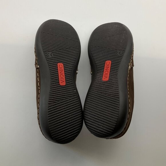 Vionic 5 Orthaheel Tech Leather Brown Slip-On Shoes Addison Moccassin Sneakers - Picture 10 of 14